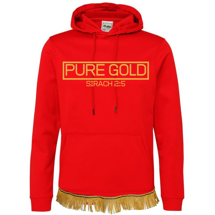 PURE GOLD Hoodie with Fringes