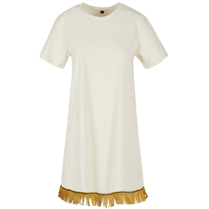 Women's Tunic Tee Dress with Fringes