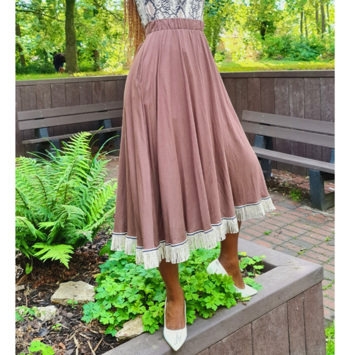 Plain Circle Midi Skirt with Pockets (4 Colors)