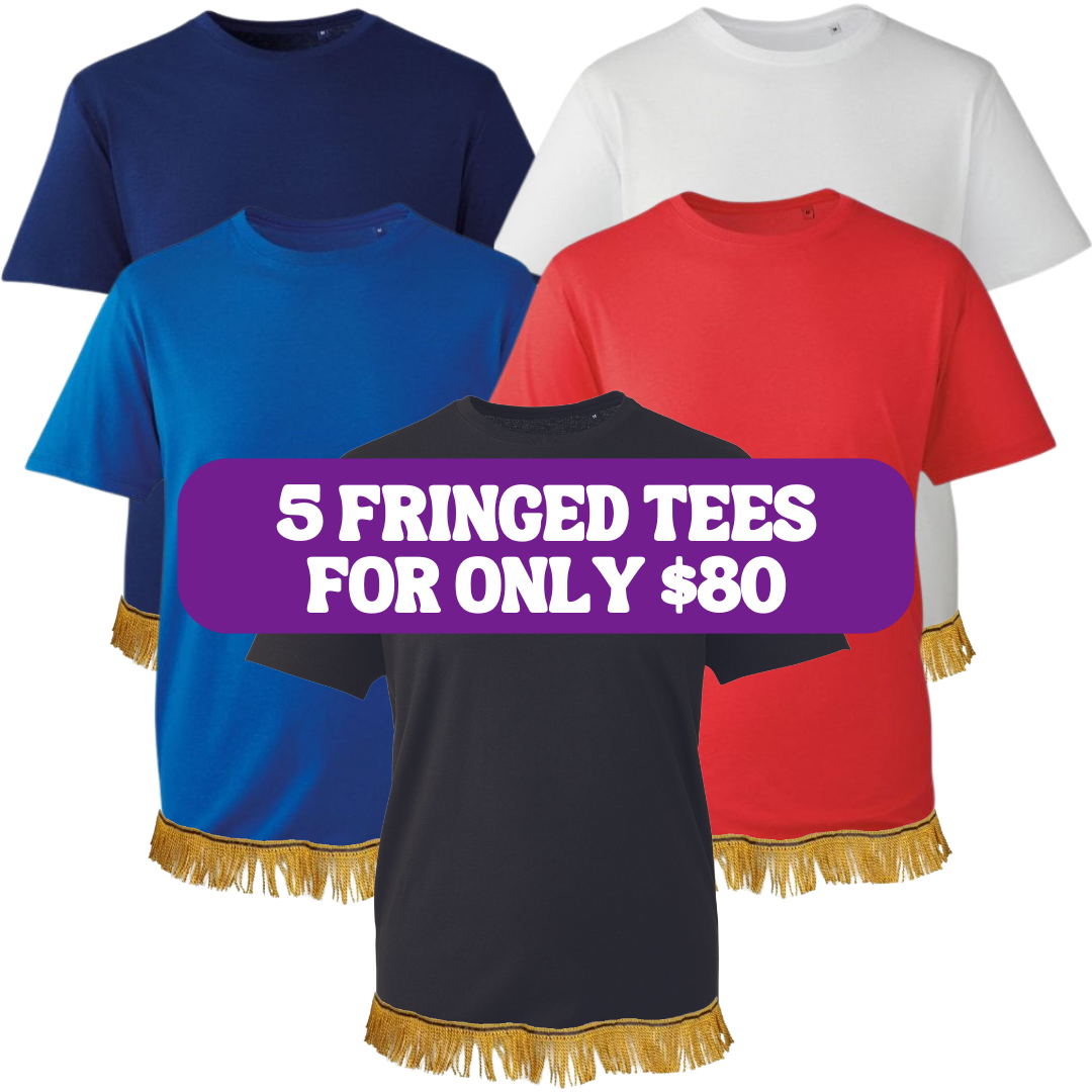 Men's Fringed T-Shirts Bundle (Size S-2XL)