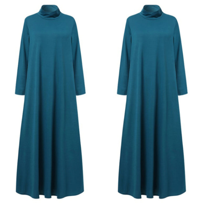 Turtleneck Maxi Dress with Pockets