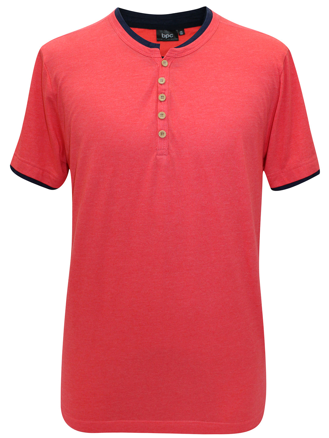 Men's Pure Cotton Henley Neck T-Shirt with Fringes