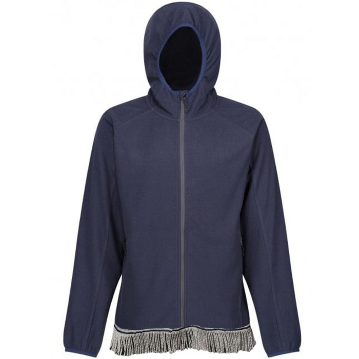 Hooded Full-Zip Fleece with Fringes