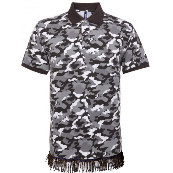 Men's Camo Polo with Fringes