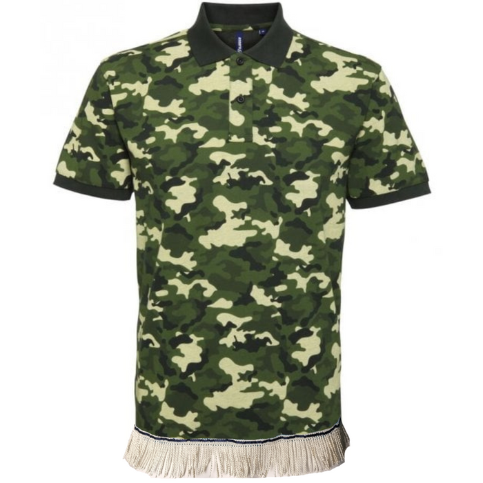 Men's Camo Polo with Fringes