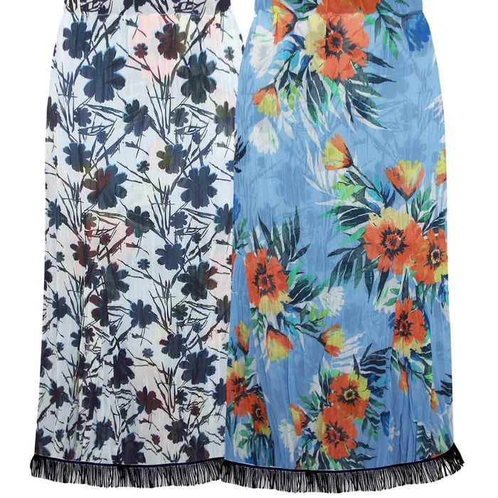 Reversible Crinkle Midi Skirt