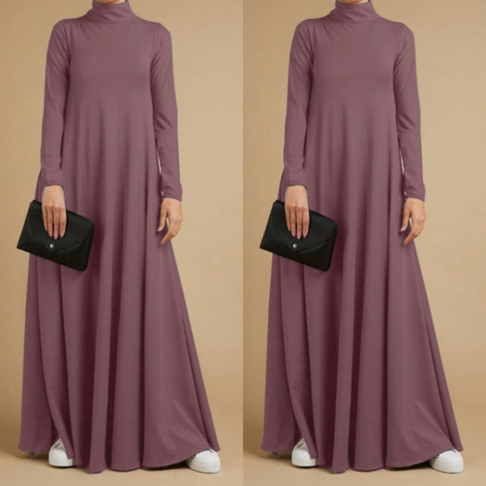 Turtleneck Maxi Dress with Pockets