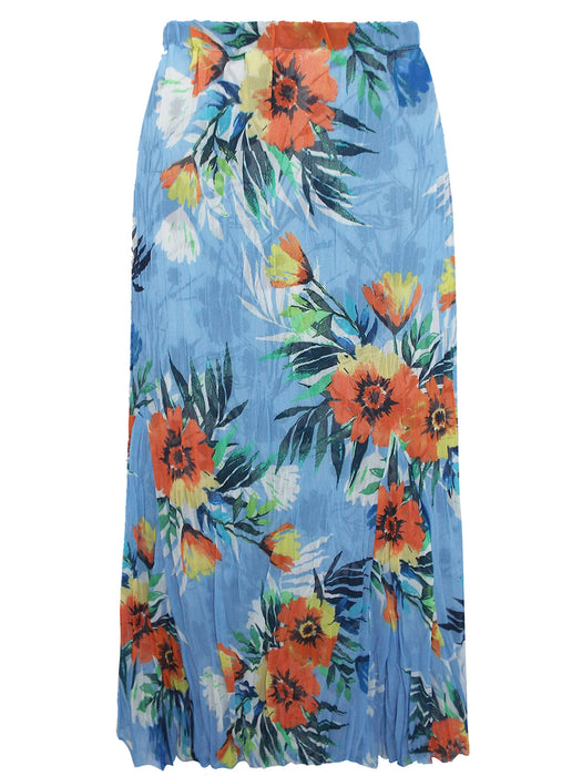 Reversible Crinkle Midi Skirt
