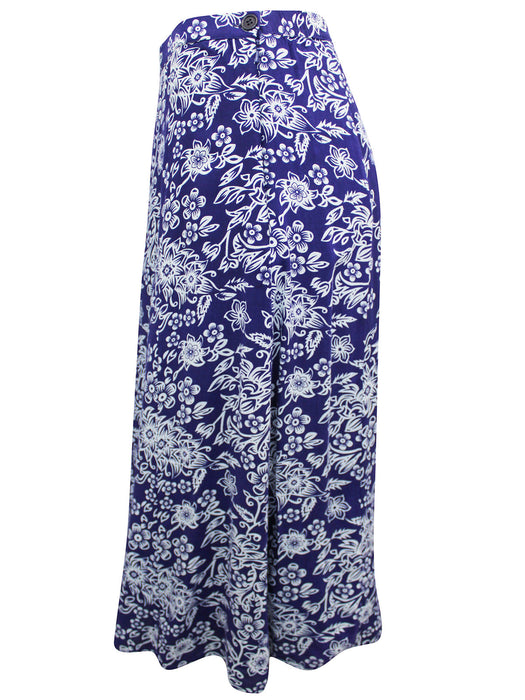 Floral Blue & White Midi Skirt