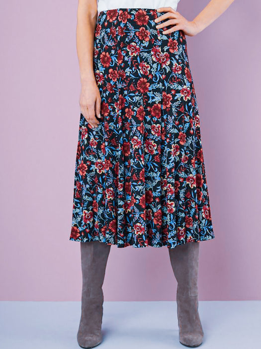 Vibrant Floral Midi Skirt