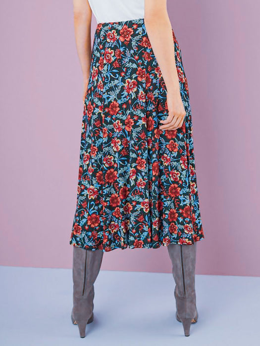 Vibrant Floral Midi Skirt