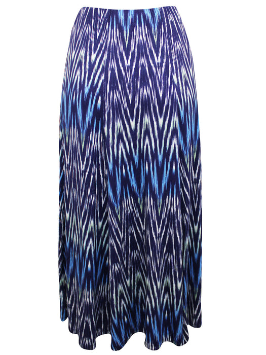 Blue Jersey Midi Skirt