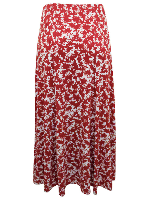 Red Clifton Pull-On Midi Skirt