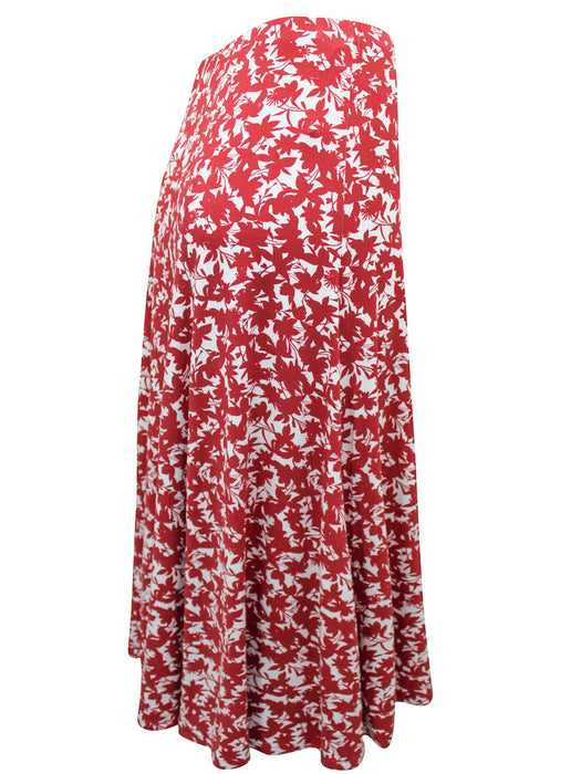 Red Clifton Pull-On Midi Skirt