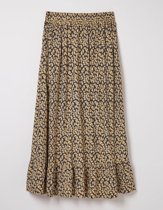 Printed Midi Skirt with Side Pockets