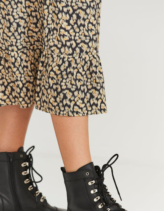Printed Midi Skirt with Side Pockets