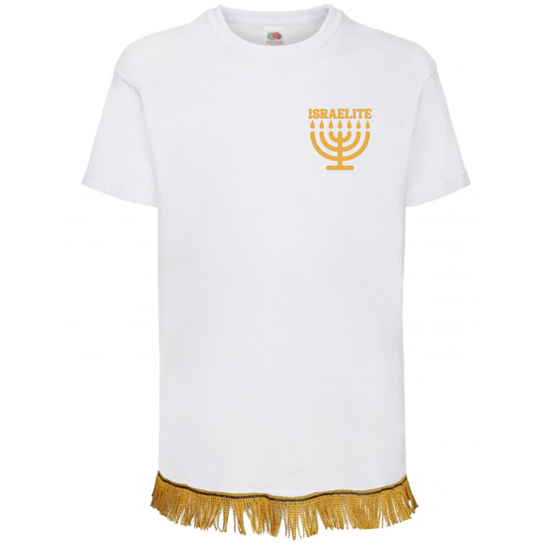 White/Gold ISRAELITE Menorah Children's T-Shirt (Unisex)