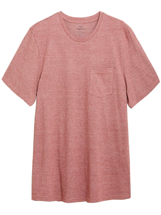 Men's Damask Front Pocket T-Shirt with Fringes
