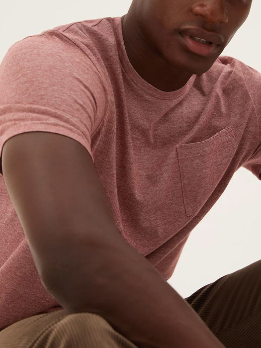 Men's Damask Front Pocket T-Shirt with Fringes