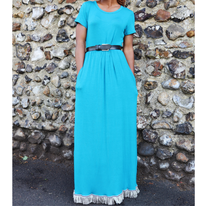 Short Sleeve Maxi Dress with Pockets