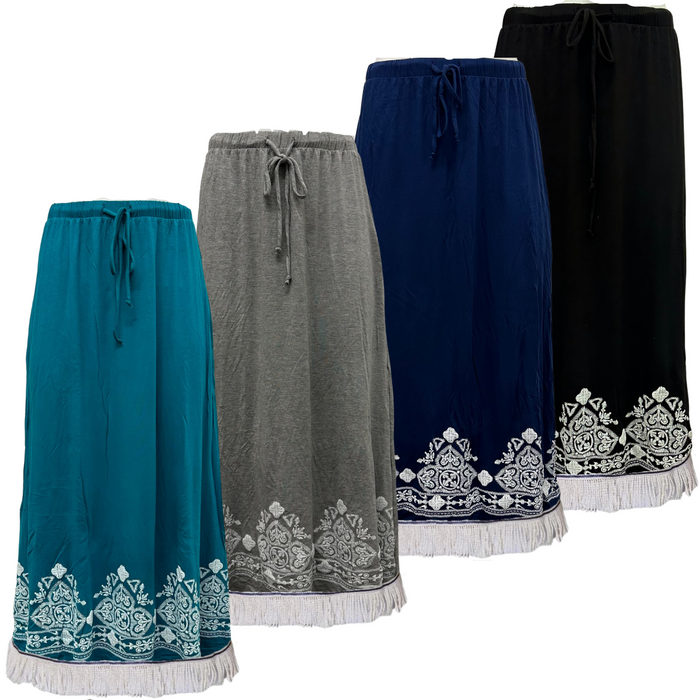 Damask Midi Skirt with Pockets (4 Colors)