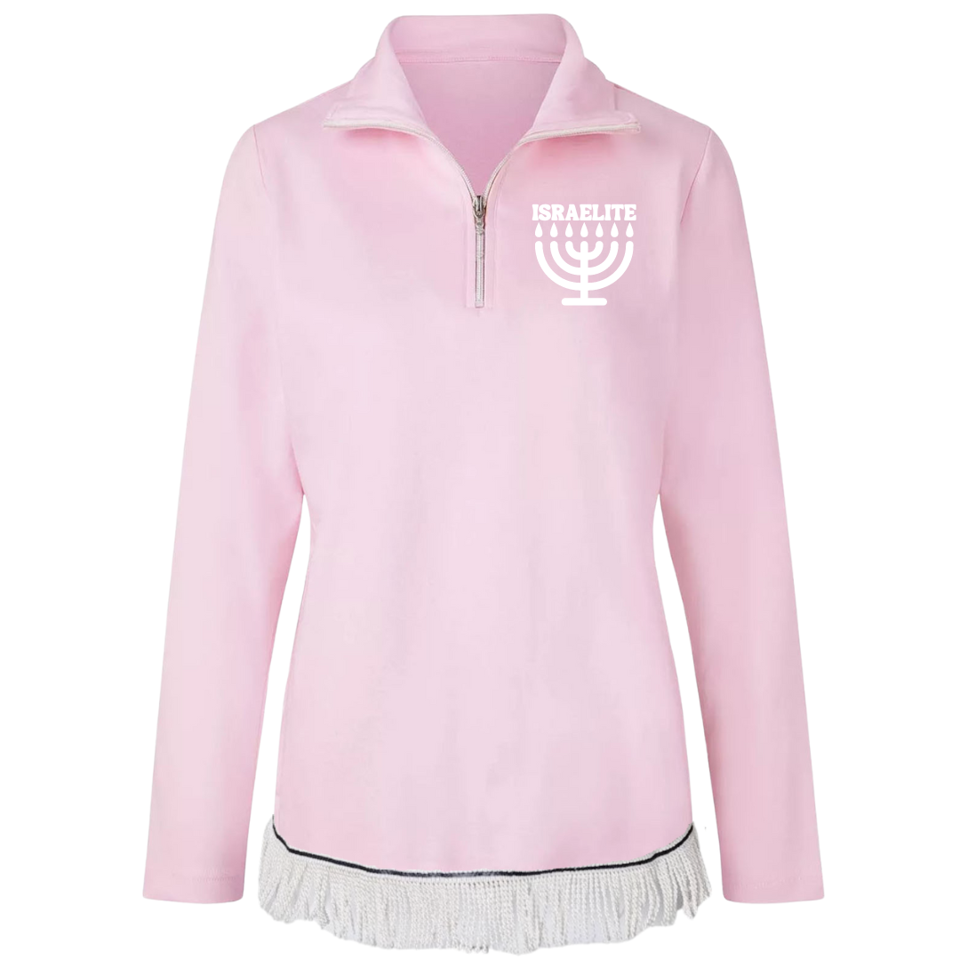 ISRAELITE Women's Pure Cotton Half Zip Sweatshirt