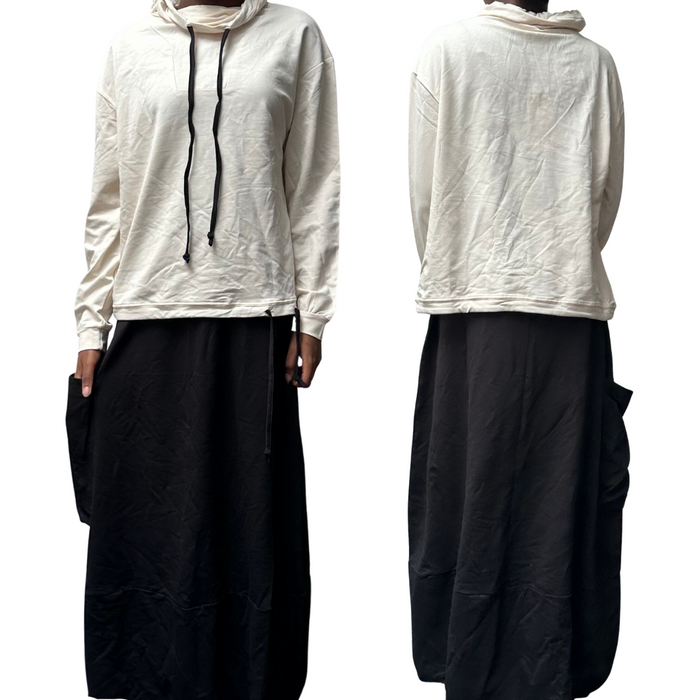 Cowl Neck Top & Skirt Set