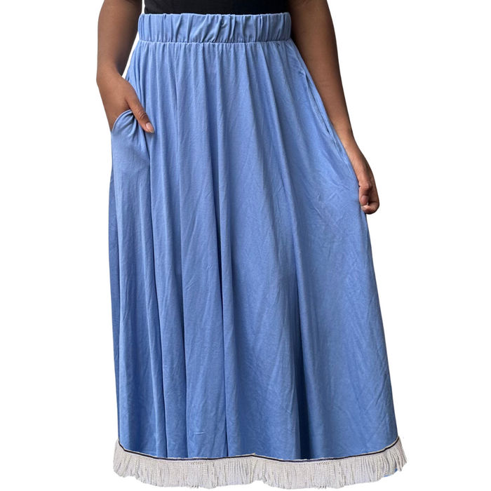 Plain Circle Midi Skirt with Pockets (4 Colors)