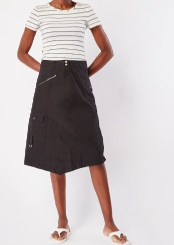 Cargo Midi Skirt with Pockets