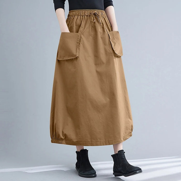 Cargo Midi Skirt with Pockets