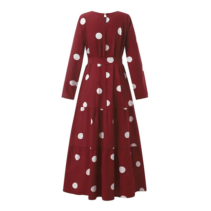 Polka Dot Printed Maxi Dress