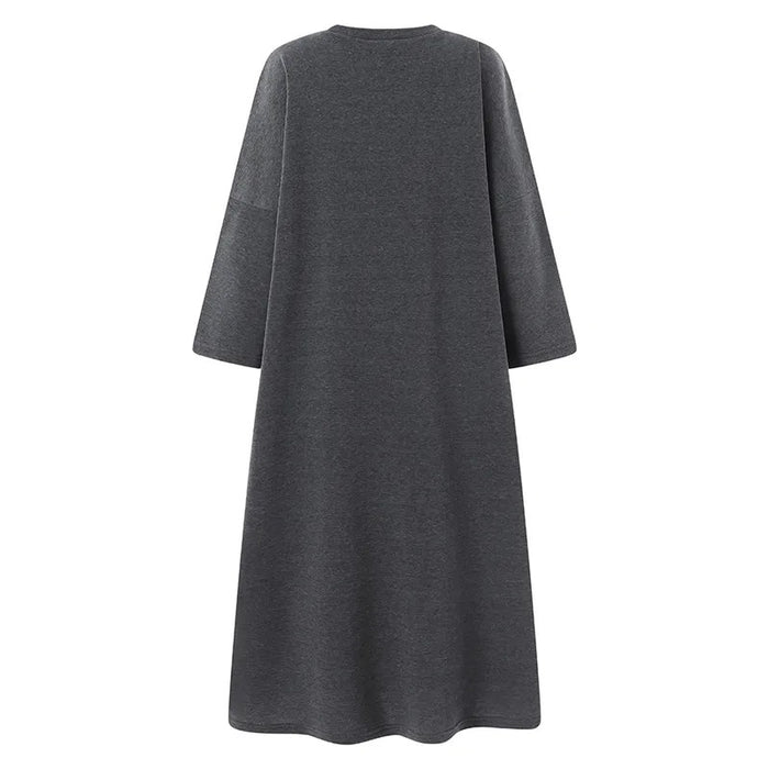 Dropped Shoulder Sweatshirt Dress with Pockets