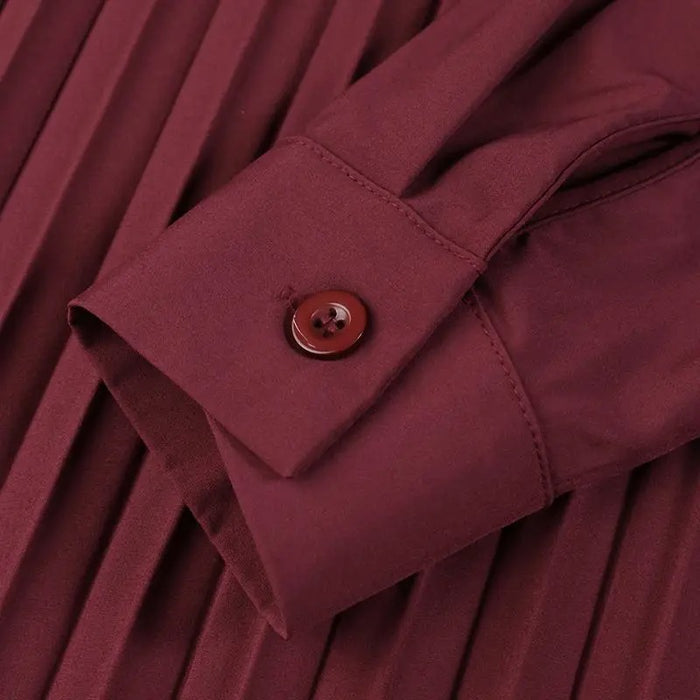 Pleated Maxi Dress with Belt