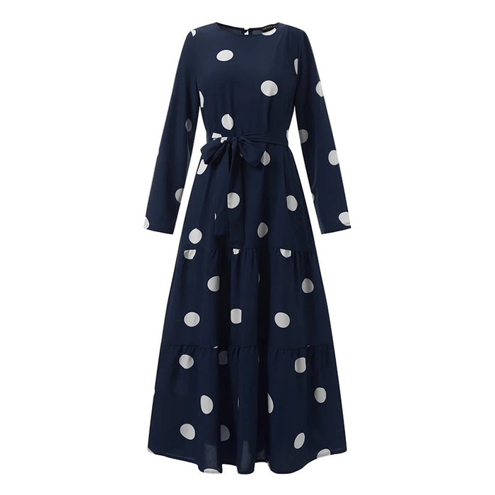 Polka Dot Printed Maxi Dress