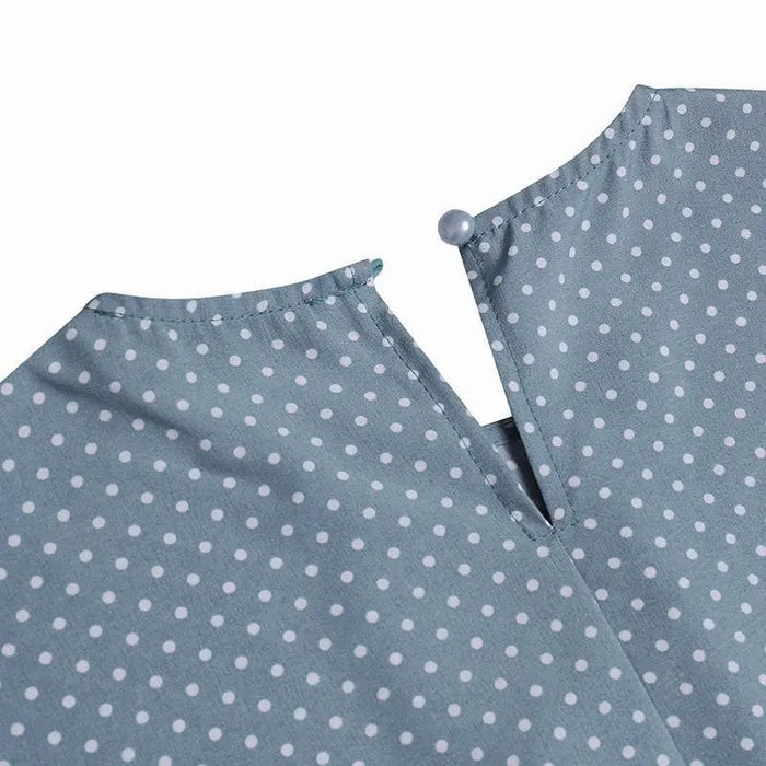 Ruffled Hem Polka Dot Maxi Dress