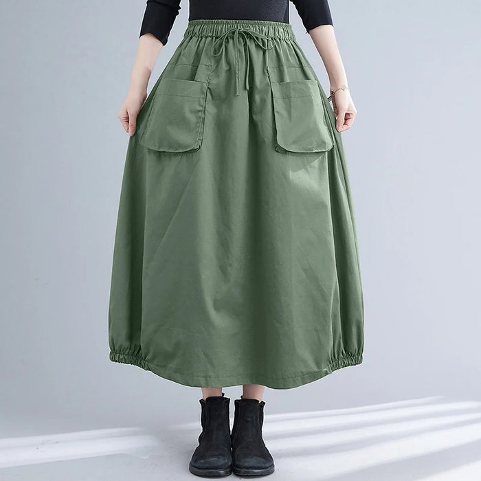 Cargo Midi Skirt with Pockets