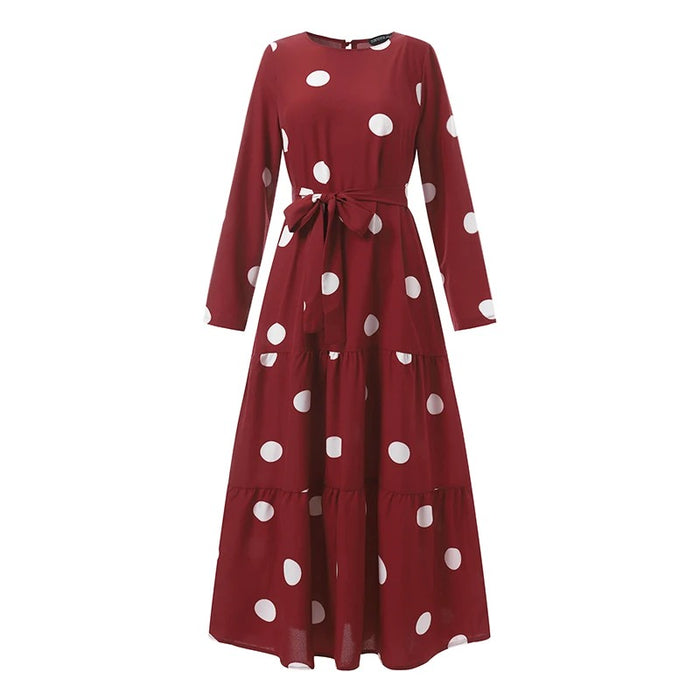 Polka Dot Printed Maxi Dress