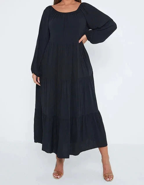 Long Sleeve Tiered Maxi Dress
