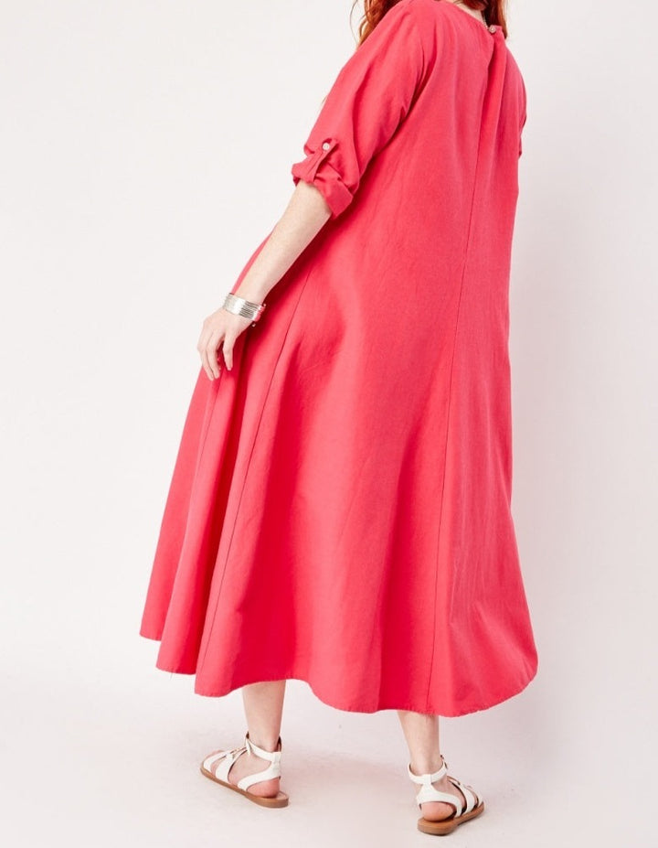 Long Sleeve Cotton Maxi Dress with Pockets