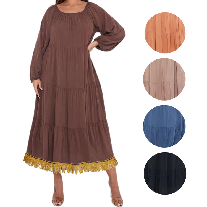 Long Sleeve Tiered Maxi Dress