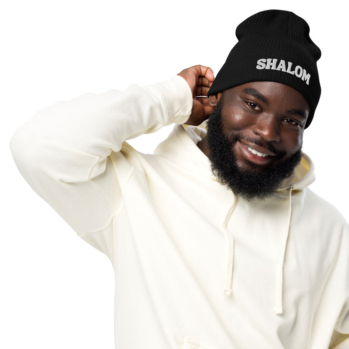 SHALOM Embroidered Organic Beanie