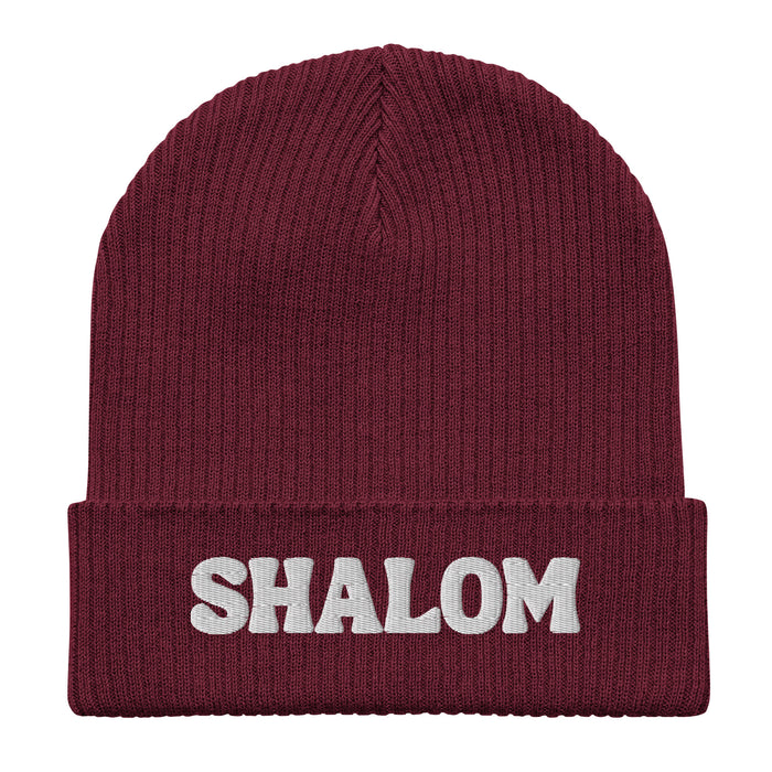 SHALOM Embroidered Organic Beanie
