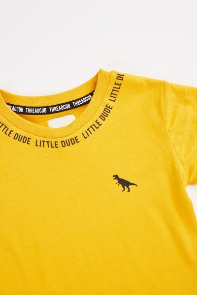 Boys Dinosaur Print Fringed T-Shirt (5 Colours)