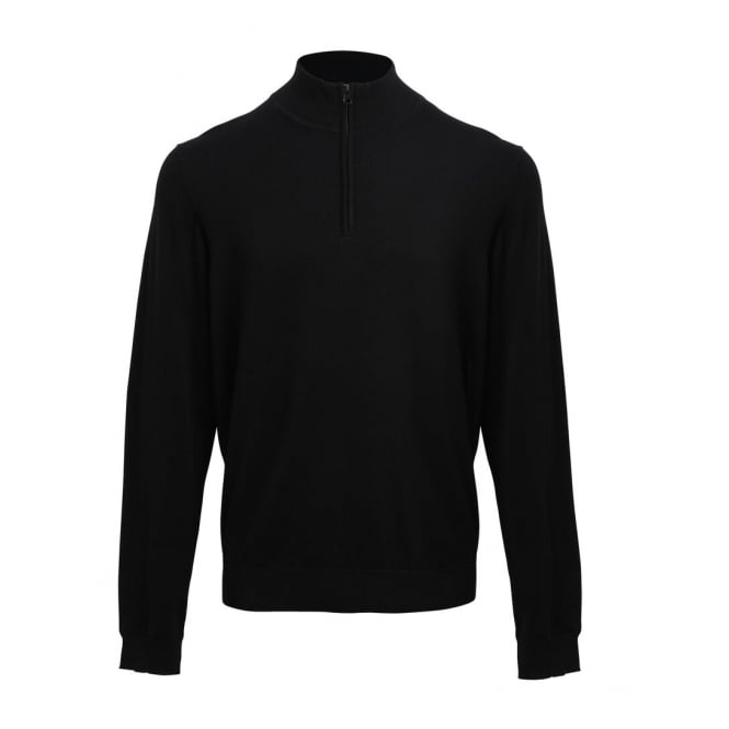 Men's ¼ Zip Knitted Sweater with Fringes