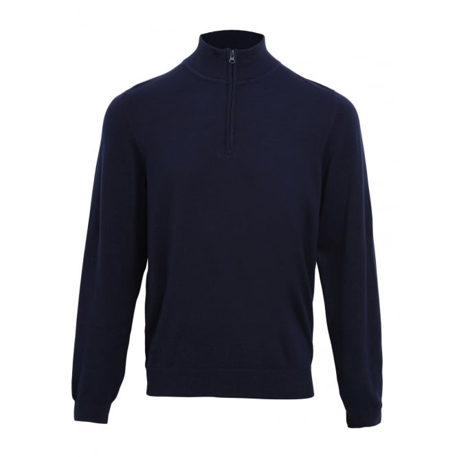 Men's ¼ Zip Knitted Sweater with Fringes
