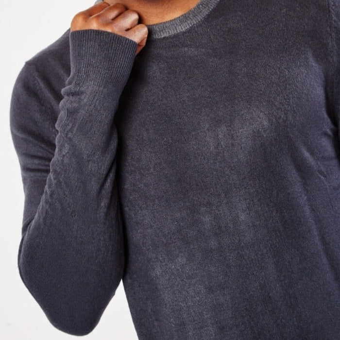 Men's Ribbed Trim Sweater with Fringes