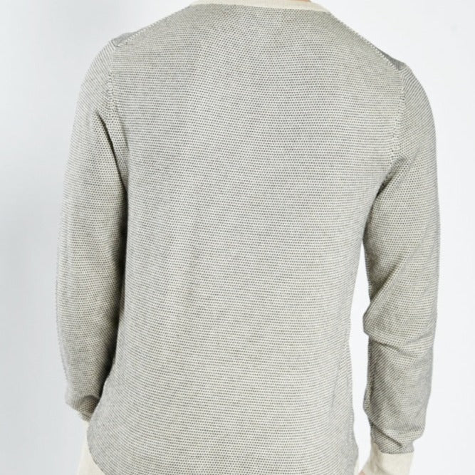 Men's Speckled Cotton Sweater with Fringes
