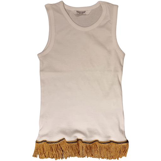 Boys White Plain Fringed Vest - Free Worldwide Shipping- Sew Royal US