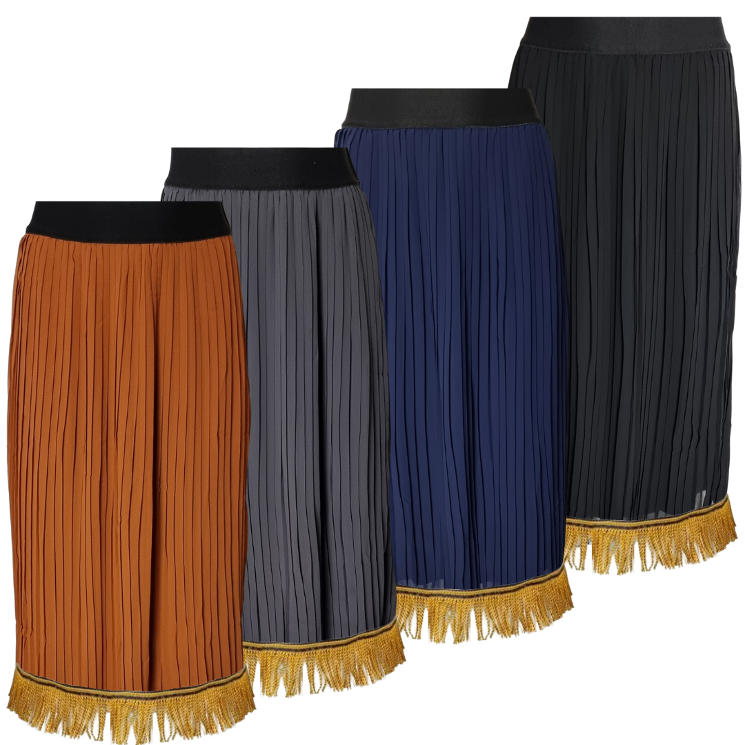 Chiffon gold deals pleated skirt