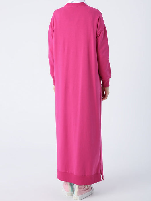 Zip-Neck Sweatshirt Maxi Dress